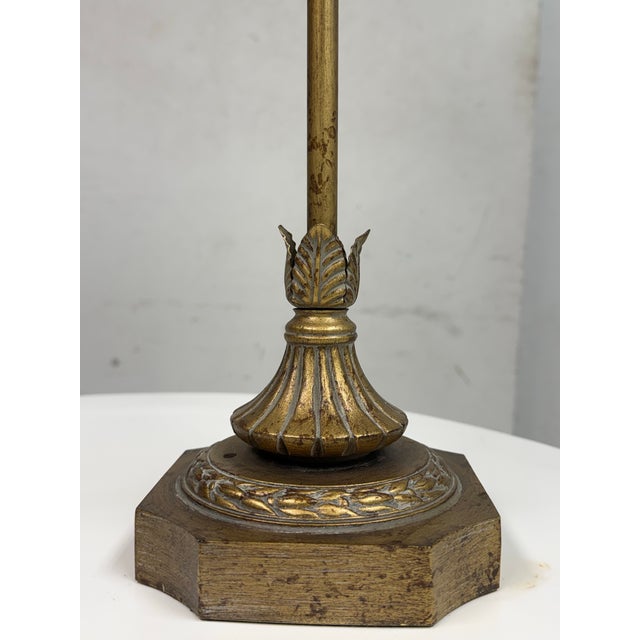 Vintage Lampcrafters Tall Brass Table Lamps With Black Shades, Pair For Sale - Image 9 of 12