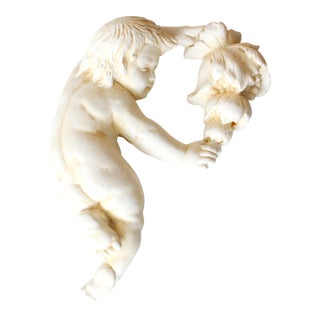 13"Sculptural Garden Cherub/Wall Mount For Sale