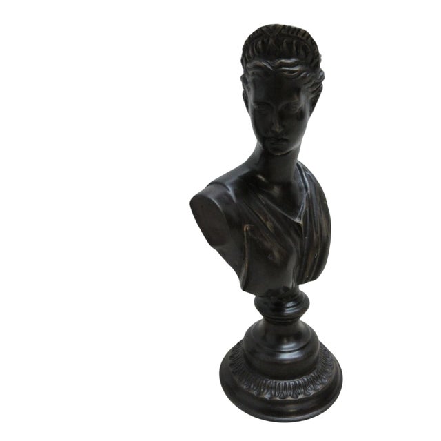 1980s 1980s Pair Maitland Smith Bronze Bust French Regency Roman Male Female Man Women For Sale - Image 5 of 10