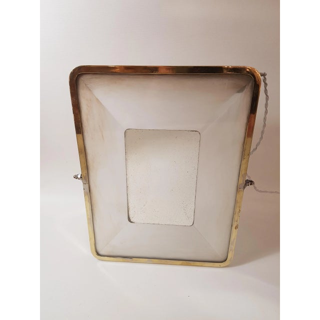 Brass & Chrome Lit Mirror, 1930s For Sale - Image 11 of 11