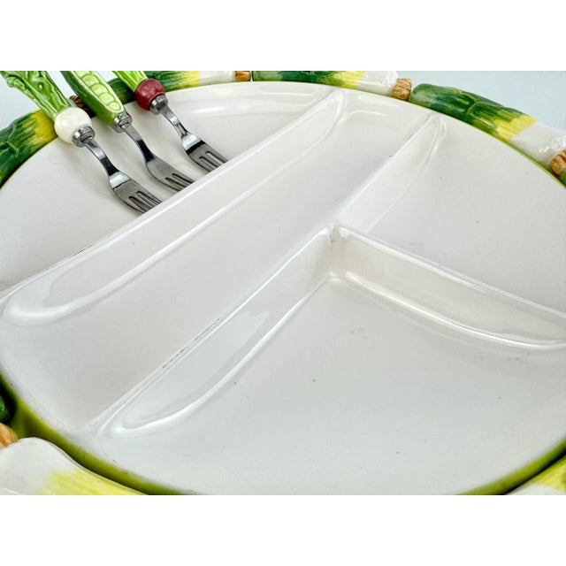 Vintage Stafford Japan Ceramic Serving Platter & Utensils- 4 Pieces For Sale In Little Rock - Image 6 of 12