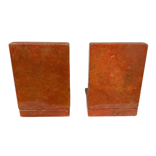 1940s Vintage Italian Marble & Oxolite Bookends | Bearded Mascaron Gargoyle Mythological For Sale - Image 5 of 5