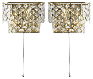 Crystal Glass Wall Lamps from Palwa, Set of 2