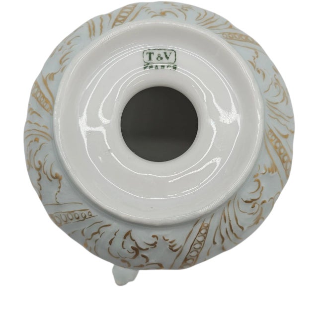 Antique T&v Limoges Hand Painted Blackberry Condensed Milk Jar With Saucer For Sale - Image 11 of 11