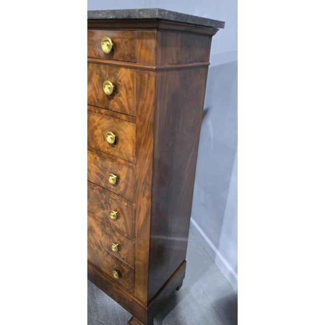 Tall French Chest of Drawers in Mahogany, 1880 For Sale - Image 10 of 18