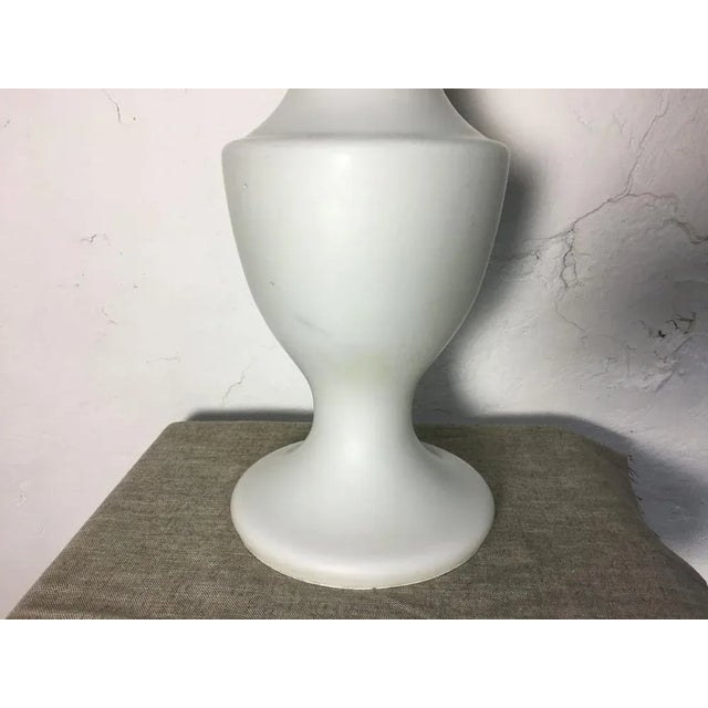 1960s Large Vintage Milk Glass Table Lamp with Design Lampshade, 1960s For Sale - Image 5 of 8