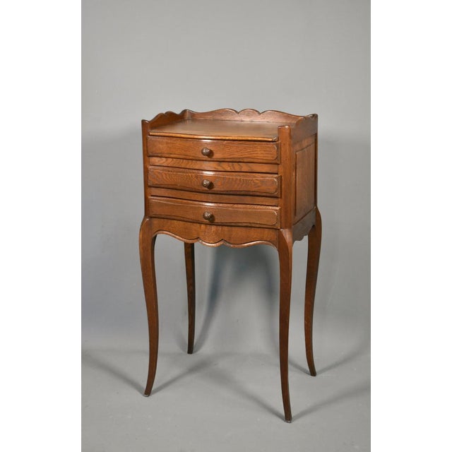 Vintage French Oak Bedside Tables, 1950s, Set of 2 For Sale - Image 14 of 16