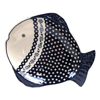 Polish Pottery Fish Serving Platter Hand Made Manufaktura Boleslawiec Poland New For Sale
