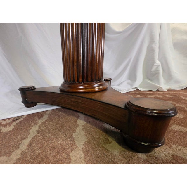 Theodore Alexander Geometric Inlaid Wood Round Pedestal Dining/Entry Table For Sale - Image 9 of 17