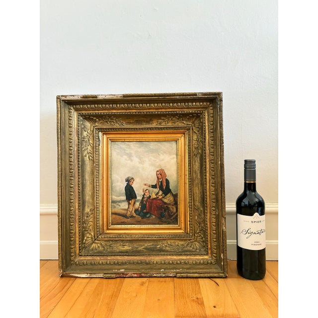 Antique Seaside Oil Painting, C. 1845 For Sale - Image 12 of 15