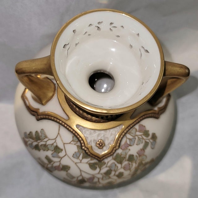 Early 20th Century Royal Worcester Handled Urn Vase For Sale - Image 10 of 11
