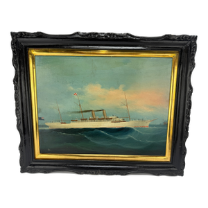 Chinese Export Maritime Painting of the Steam Yacht Empress of China 19th C.