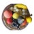 Mottahedeh Collection of 9 Italian Alabaster Fruit and 12" Diameter Etched Glass Bowl For Sale