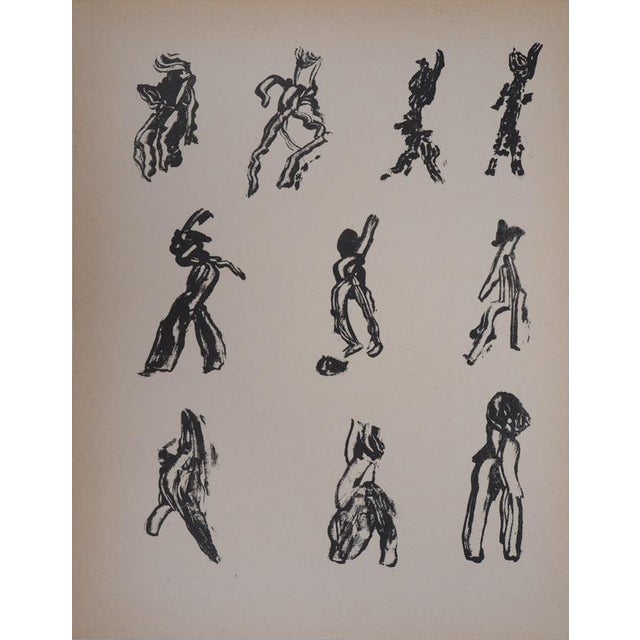 Henri Michaux, Lettrism 10 Figures, Lithograph For Sale - Image 6 of 6
