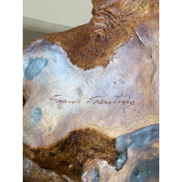 Wood 1980s Mid-Century Modern Frank Treuting Beautiful Large Carved Burl Wood Bowl Fully Signed For Sale - Image 7 of 7