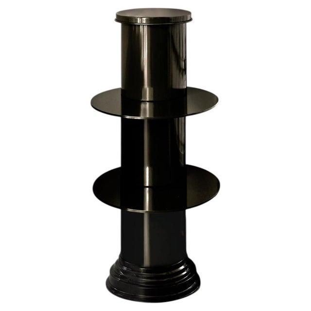 Metal Cabaret 01 Console Table in Licorice Glossy Varnished Aluminum by Caspal For Sale - Image 7 of 7