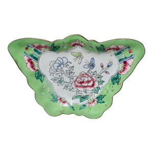 Chinese Canton Enamel Butterfly Tray