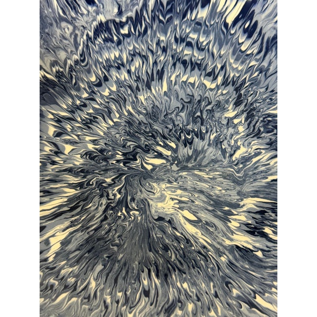 Signed Christine Jouval Blue Aptware Serving Bowl For Sale - Image 13 of 14