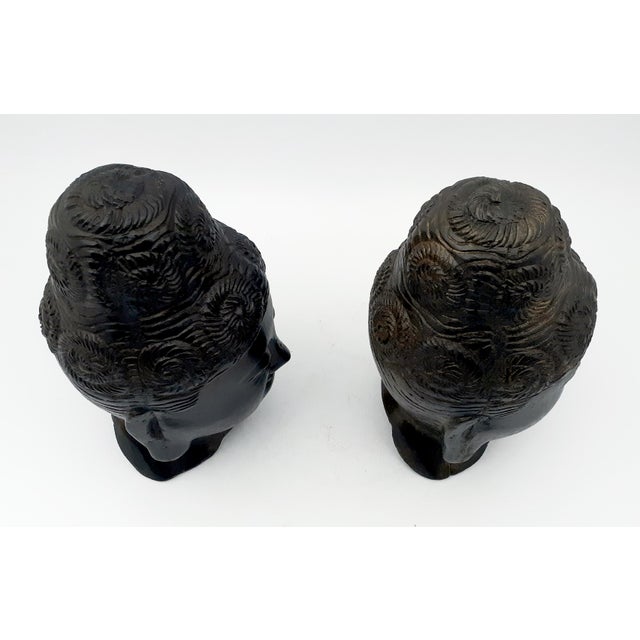 A Pair of Chinese Bronze Buddha Heads For Sale In Portland, OR - Image 6 of 7