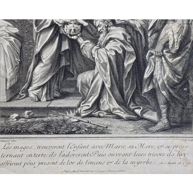 "The Gift of the Magi": An 18th C. Religious Engraving by Vale, After Calmarat For Sale - Image 4 of 6