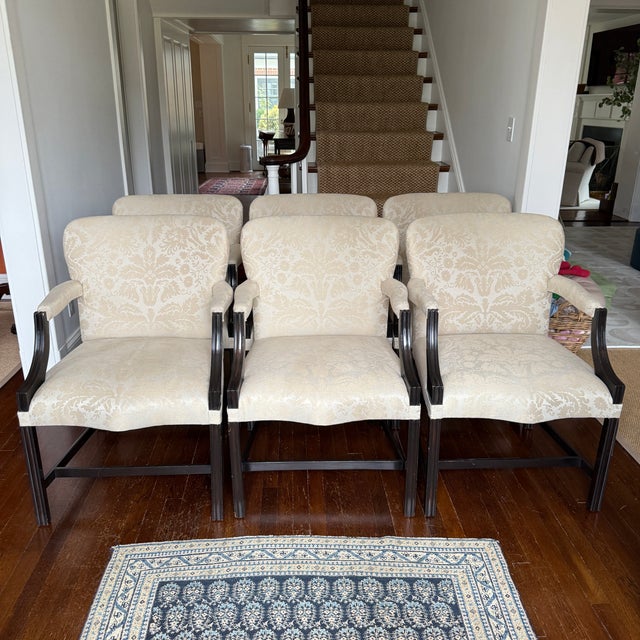 Set of 6 Rose Tarlow Melrose House Chippendale Arm Chairs For Sale - Image 9 of 18
