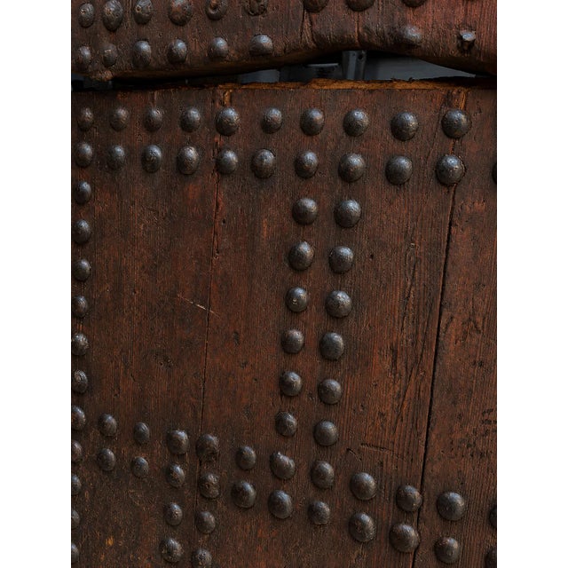 Monumental 19th-Century Moroccan Moorish Studded Wood Riad Door For Sale - Image 12 of 15