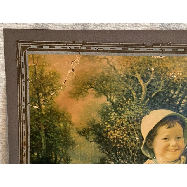Wood Framed Early 20's Chromolithograph Titled "Pals" by Alfred Guillon For Sale - Image 7 of 9
