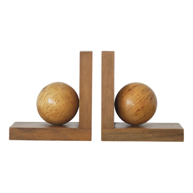 Mid-Century Modern Wooden Bookends, 1950s, Set of 2 For Sale