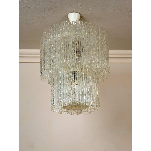 Mid-Century Modern Vintage Italian Murano Glass Chandelier by Toni Zuccheri for Venini, 1960s For Sale - Image 3 of 12