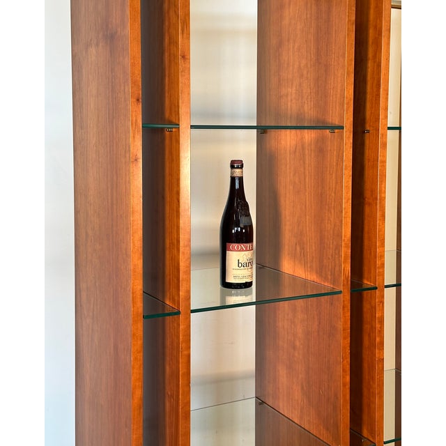 Wood Cherrywood Display Case on Wheels, 1990s For Sale - Image 7 of 15