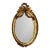 Italian Oval Wall Mirror – Gold Leaf Frame With Flowers For Sale