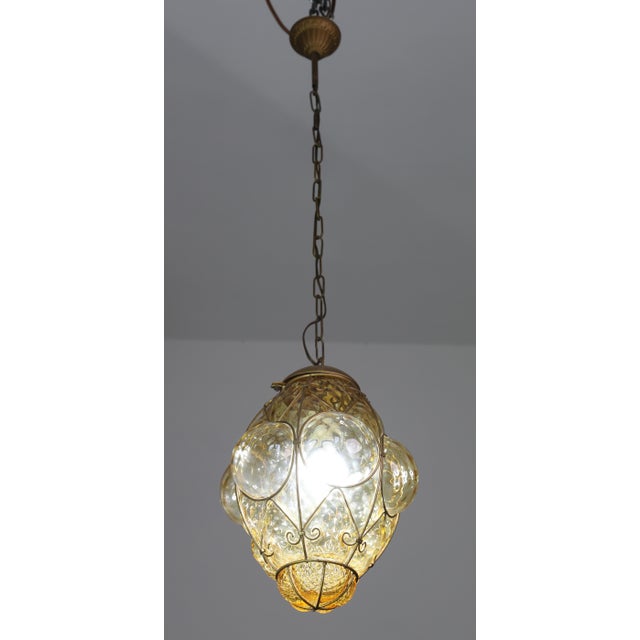 Amazing Amber Vintage Venetian Lantern, Seguso Murano Glass, 1960s For Sale - Image 10 of 13