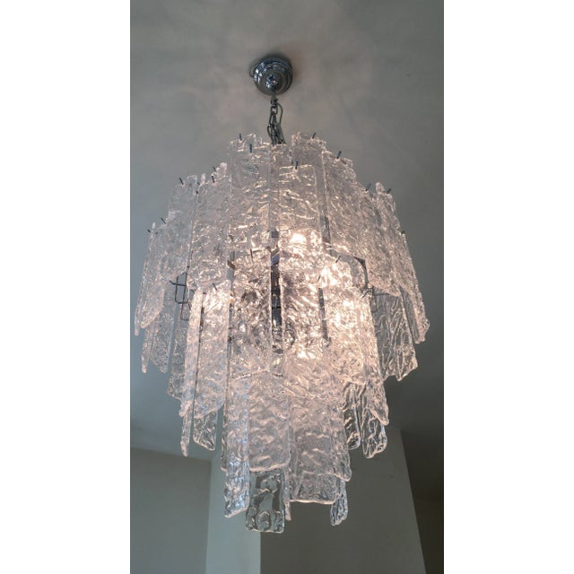Transparent Murano Glass Hammer Transparent Sputnik Chandelier For Sale - Image 8 of 13
