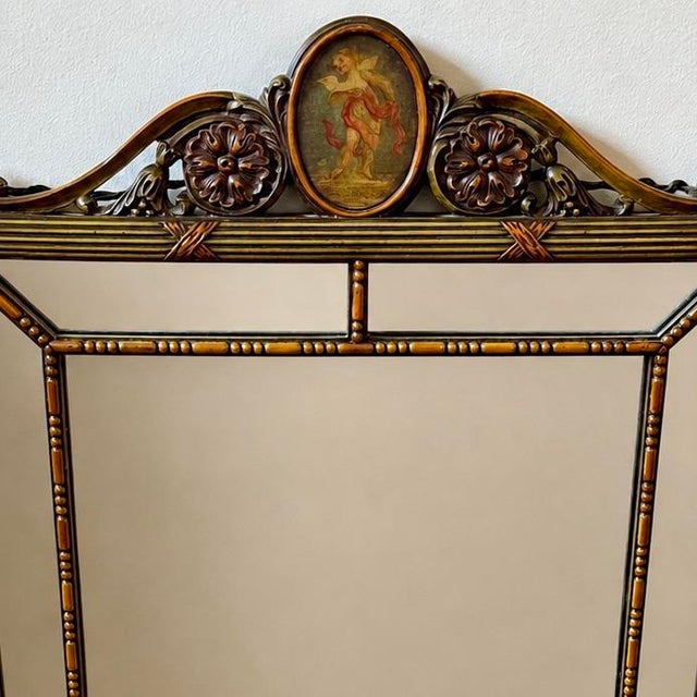 Rococo 1920s Elgin A. Simonds French Revival Trumeau Style Gilt Margin Mirror For Sale - Image 3 of 12