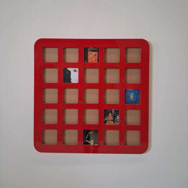 Contemporary Red Wall-Mounted CD Holder by villahomecollection For Sale - Image 3 of 4