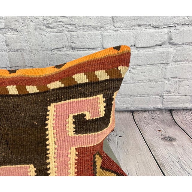Turkish 16 x 24 Kilim Pillow Turkish Cushion Istanbul Starlight Pillow Cushion Cover For Sale - Image 3 of 4