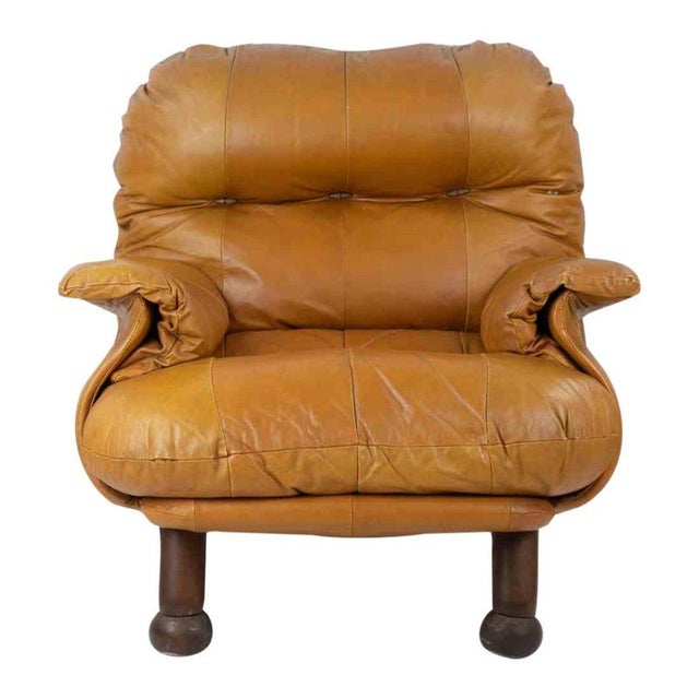 Vintage Leather Armchair for INSA, Italy, 1970s For Sale - Image 10 of 10