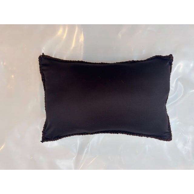 Pillow made with wool pile genuine hand made antique rug fragment-Poly fill with fabric backing sewn closure-