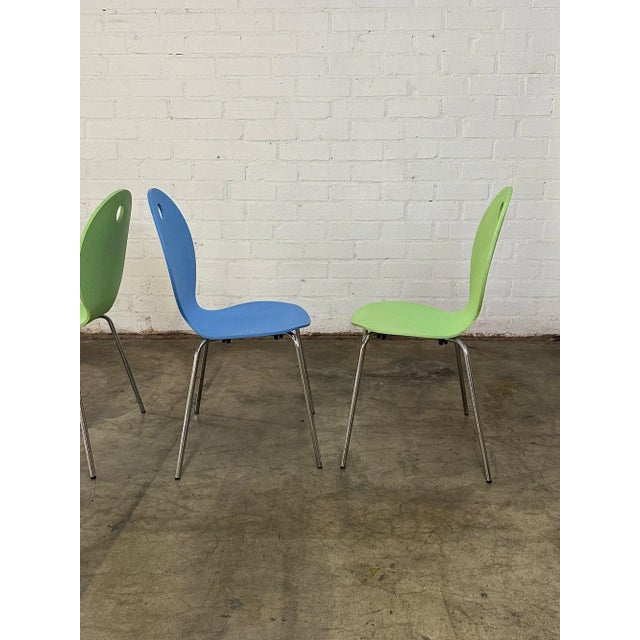 Blue Dining Chairs Attributed to Calligaris - Set of 4 For Sale - Image 8 of 11