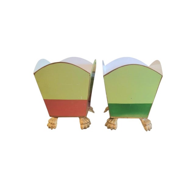 A fun adorable pair of small metal hand painted cache pots by Dana Gibson. The pots are so cute all on their own or can be...