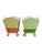 A fun adorable pair of small metal hand painted cache pots by Dana Gibson. The pots are so cute all on their own or can be...