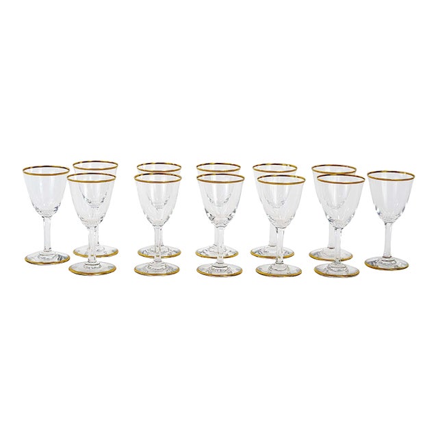 Mid 20th Century Baccarat Crystal Liquor / Sherry Glassware Service- Set of 12 For Sale