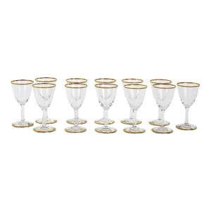 Mid 20th Century Baccarat Crystal Liquor / Sherry Glassware Service- Set of 12