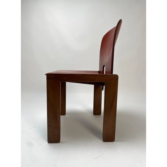 1960s Set of Leather 121 Chairs by Afra & Tobia Scarpa for Cassina, 1967 For Sale - Image 5 of 8