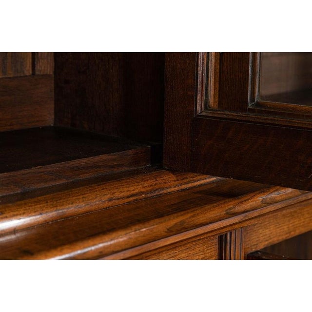 Antique Oak Glazed Library Bookcase, 1890 For Sale - Image 11 of 16