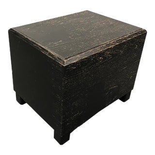 Vintage Stained Oak Box Side or Display Table, 1980's For Sale