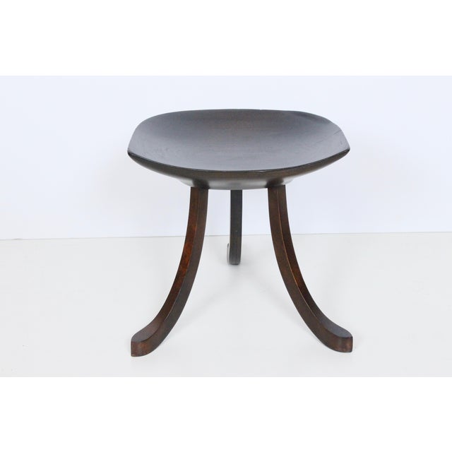 Egyptian Revival Adolf Loos attributed Theban Beechwood Tripod stool, circa 19l5. Featuring a handcrafted splined, tri...
