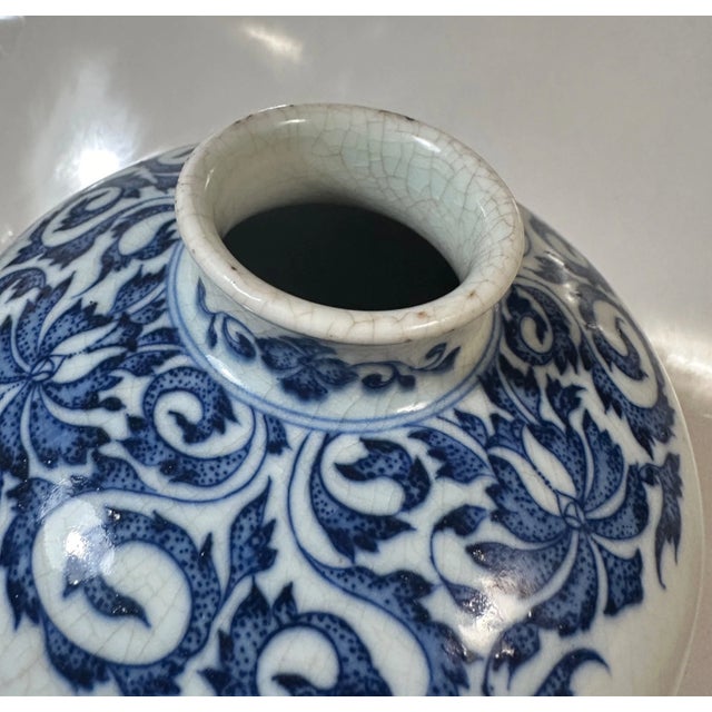 Blue Vintage Japanese Satsuma Vase – 13" Hand-Painted Immortals – Raised Moriage Gold Detail – Meiji Style For Sale - Image 8 of 12