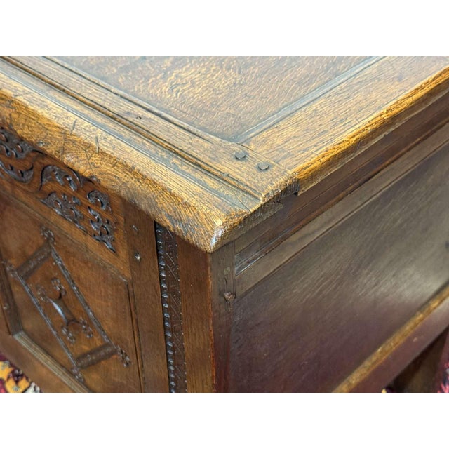 19th Century English Oak Chest For Sale - Image 16 of 18