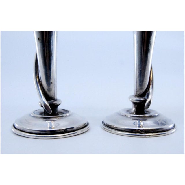 Embossed Glass Jars with Silver Scrolls and Beaded Base For Sale - Image 9 of 10